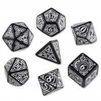 Kości RPG Steampunk Czarno-białe