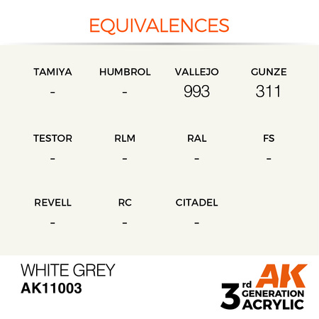 AK 3GEN Acrylics: White Grey 17ml