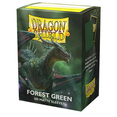 DRAGON SHIELD STANDARD SIZE MATTE SLEEVES - FOREST GREEN (100 SLEEVES)