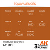 AK 3GEN Acrylics: Orange Brown 17ml