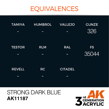 AK 3GEN Acrylics: Strong Dark Blue 17ml