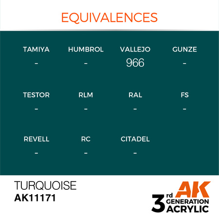 AK 3GEN Acrylics: Turquoise 17ml