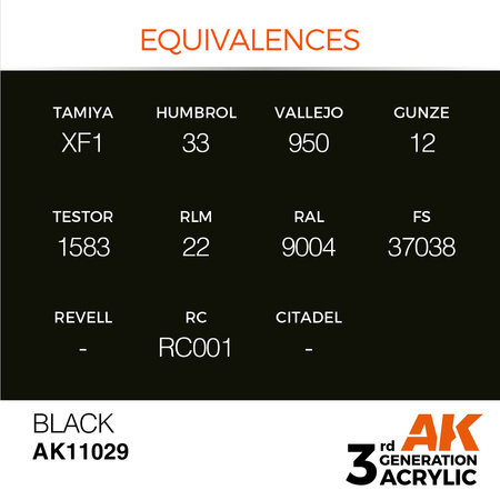 AK 3GEN Acrylics: Black 17ml