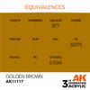 AK 3GEN Acrylics: Golden Brown 17ml