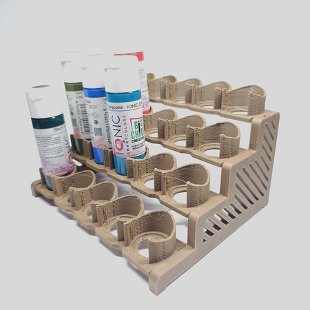 Modeling paint stand - 20 slots - 3D printing (Wooden brown)