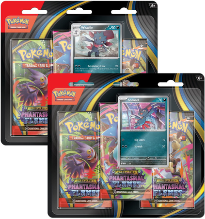 Pokémon TCG: Mega Evolution - Phantasmal Flames - 3-Pack Blister - Weavile/Sneasel