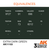 AK 3GEN Acrylics: Extra Dark Green 17ml