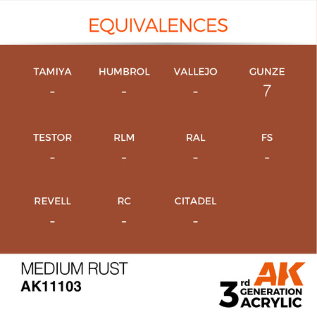 AK 3GEN Acrylics: Medium Rust 17ml