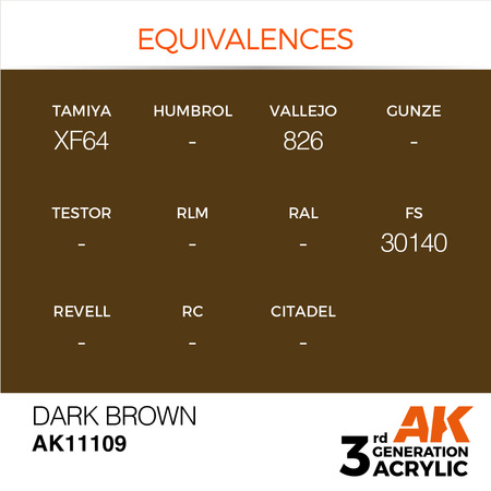 AK 3GEN Acrylics: Dark Brown 17ml