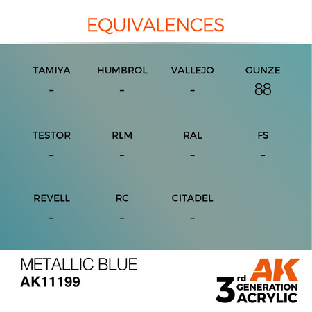 AK 3GEN Acrylics: Metallic Blue 17ml