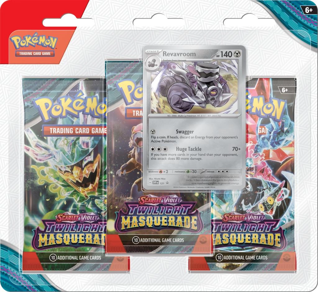 Pokémon TCG: Scarlet & Violet - Twilight Masquerade - 3-Pack Blister -  Revavroom | Card Games  Pokemon TCG | Gnom-Sklep