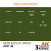 AK 3GEN Acrylics: Medium Olive Green 17ml