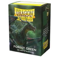 DRAGON SHIELD STANDARD SIZE MATTE SLEEVES - FOREST GREEN (100 SLEEVES)