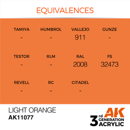 AK 3GEN Acrylics: Light Orange 17ml