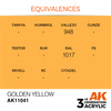 AK 3GEN Acrylics: Golden Yellow 17ml