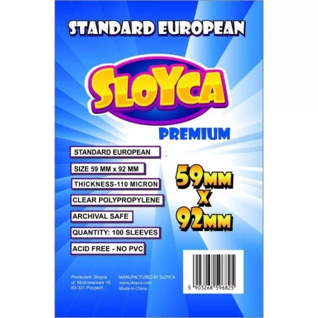 Koszulki Sloyca - Standard European Premium 59x92mm 100szt
