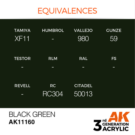 AK 3GEN Acrylics: Black Green 17ml