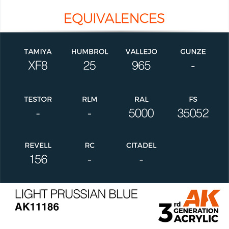 AK 3GEN Acrylics: Light Prussian Blue 17ml