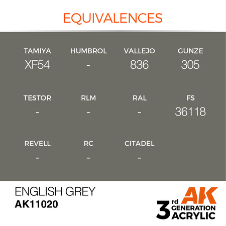 AK 3GEN Acrylics: Inglés Grey 17ml