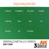 AK 3GEN Acrylics: Emerald Metallic Green 17ml