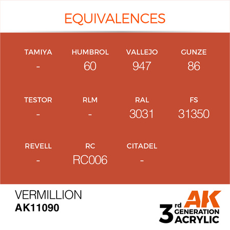 AK 3GEN Acrylics: Vermillion 17ml