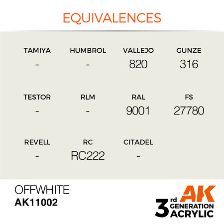 AK 3GEN Acrylics: Offwhite 17ml