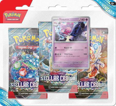 Pokémon TCG: Scarlet & Violet - Stellar Crown - 3-Pack Blister Tinkaton