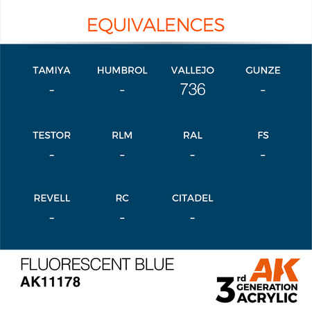 AK 3GEN Acrylics: Fluorescent Blue 17ml
