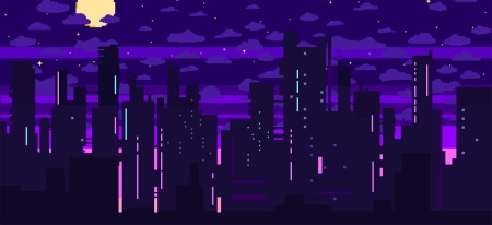 Mata do gier 90x40cm - Pixel City - Kraken Wargames