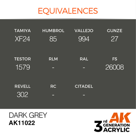 AK 3GEN Acrylics: Dark Grey 17ml