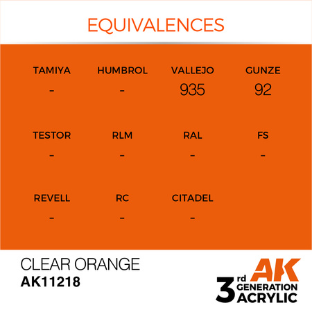 AK 3GEN Acrylics: Clear Orange 17ml