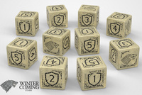 Zestaw Kości Gra o Tron: 10xk6 Stark