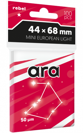Koszulki na karty Rebel (44x68 mm) Ara Light, 100 sztuk