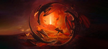 Mata do gier 90x40cm - Dragons  - Kraken Wargames