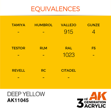 AK 3GEN Acrylics: Deep Yellow 17ml