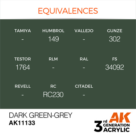 AK 3GEN Acrylics: Dark Green-Grey 17ml