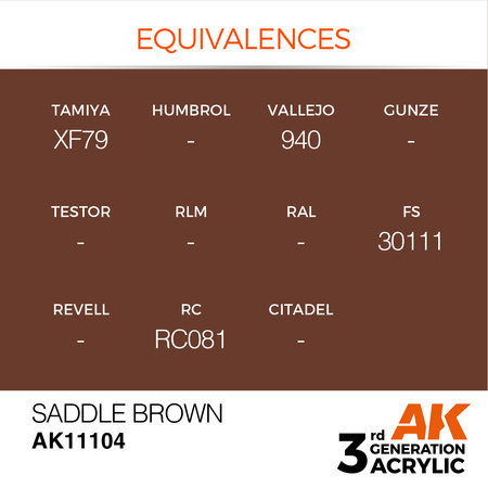 AK 3GEN Acrylics: Saddle Brown 17ml