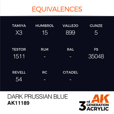 AK 3GEN Acrylics: Dark Prussian Blue 17ml