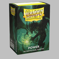 DRAGON SHIELD DUAL MATTE SLEEVES - METALLIC GREEN / POWER (100 SLEEVES)