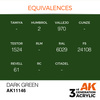 AK 3GEN Acrylics: Dark Green 17ml