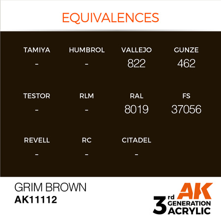 AK 3GEN Acrylics: Grim Brown 17ml