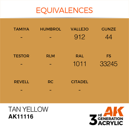 AK 3GEN Acrylics: Tan Yellow 17ml