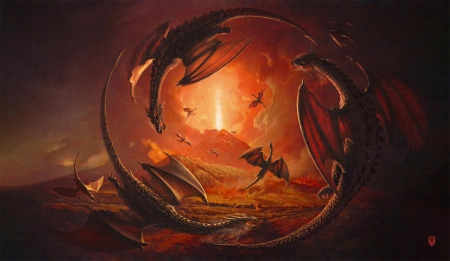 Kraken Wargames Playmat - TCG Dragon Swarm umnäht