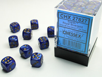 Scarab Royal Blue/gold 12mm d6 Dice Block (36 dice)