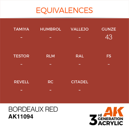 AK 3GEN Acrylics: Bordeaux Red 17ml