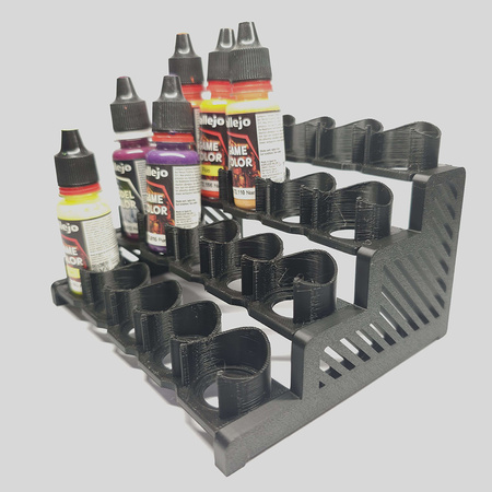 Modeling paint stand - 20 slots - 3D printing (Black)