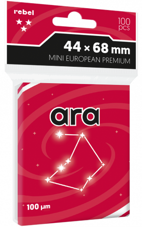 Koszulki na karty Rebel (44x68 mm) Ara Premium, 100 sztuk