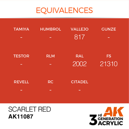 AK 3GEN Acrylics: Scarlet Red 17ml