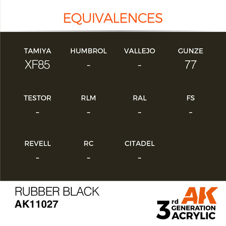 AK 3GEN Acrylics: Rubber Black 17ml