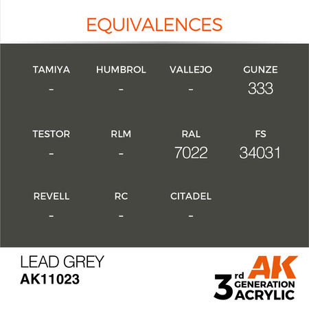 AK 3GEN Acrylics: Lead Grey 17ml
